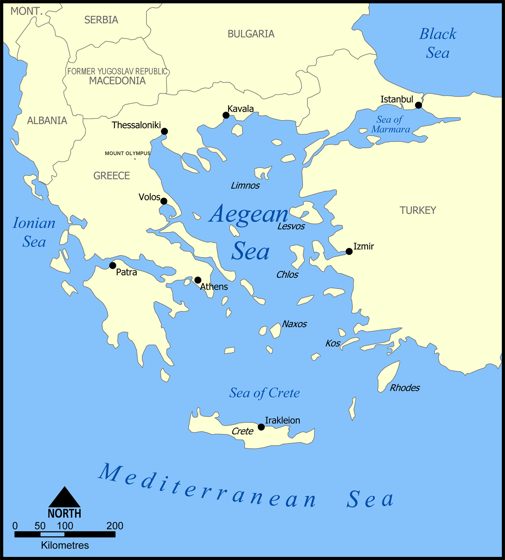 map of the Aegean