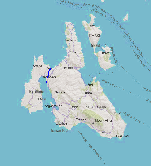 map of Cephallonia